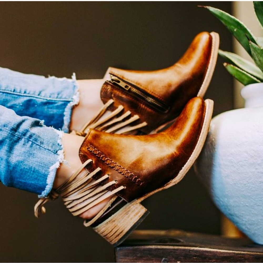 Freebird by Steven Jojo Leather Flats Cognac Size 8